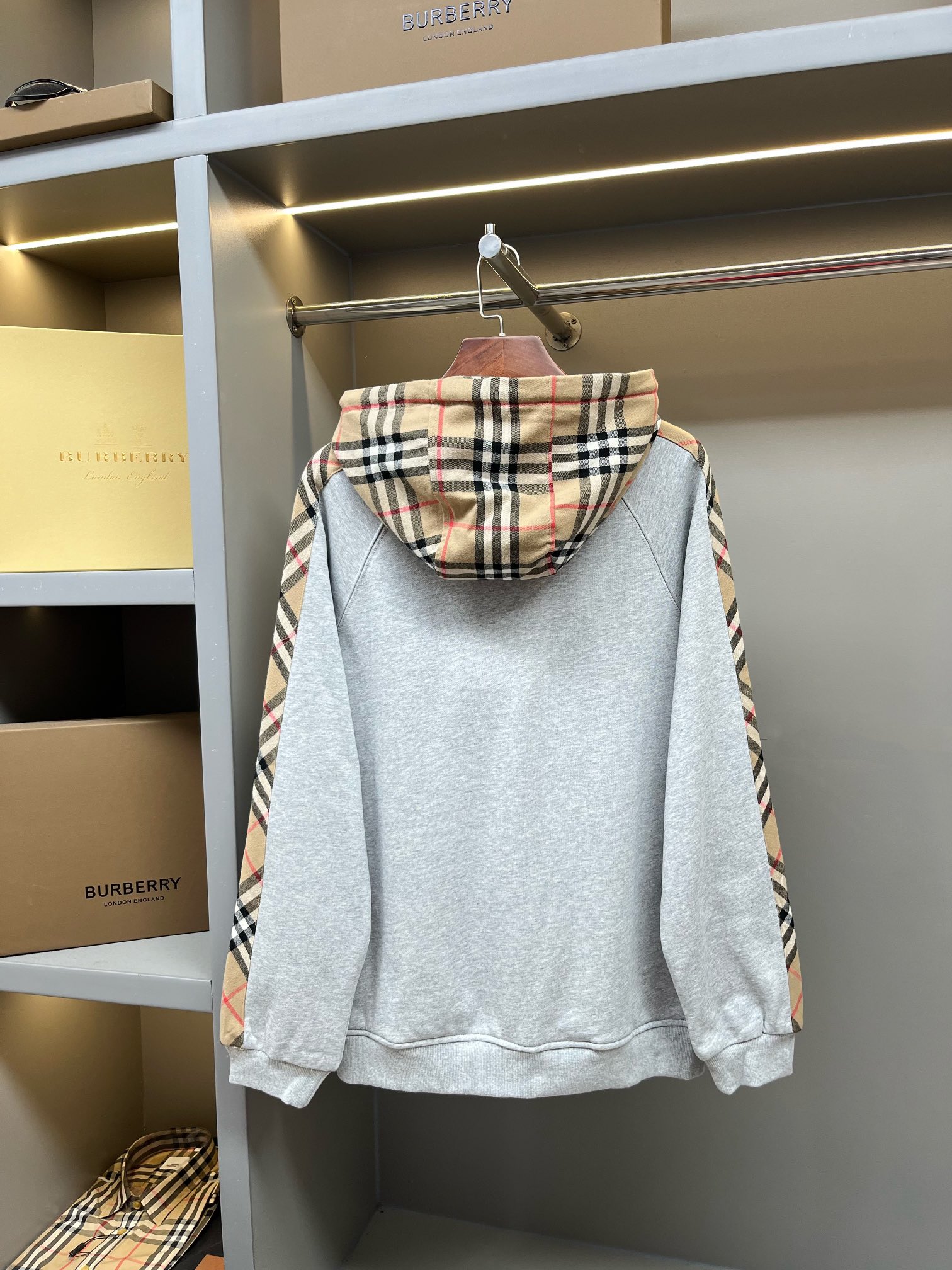 Burberry 버버리 빈티지 체크 후드 집업 자켓 재킷 의류