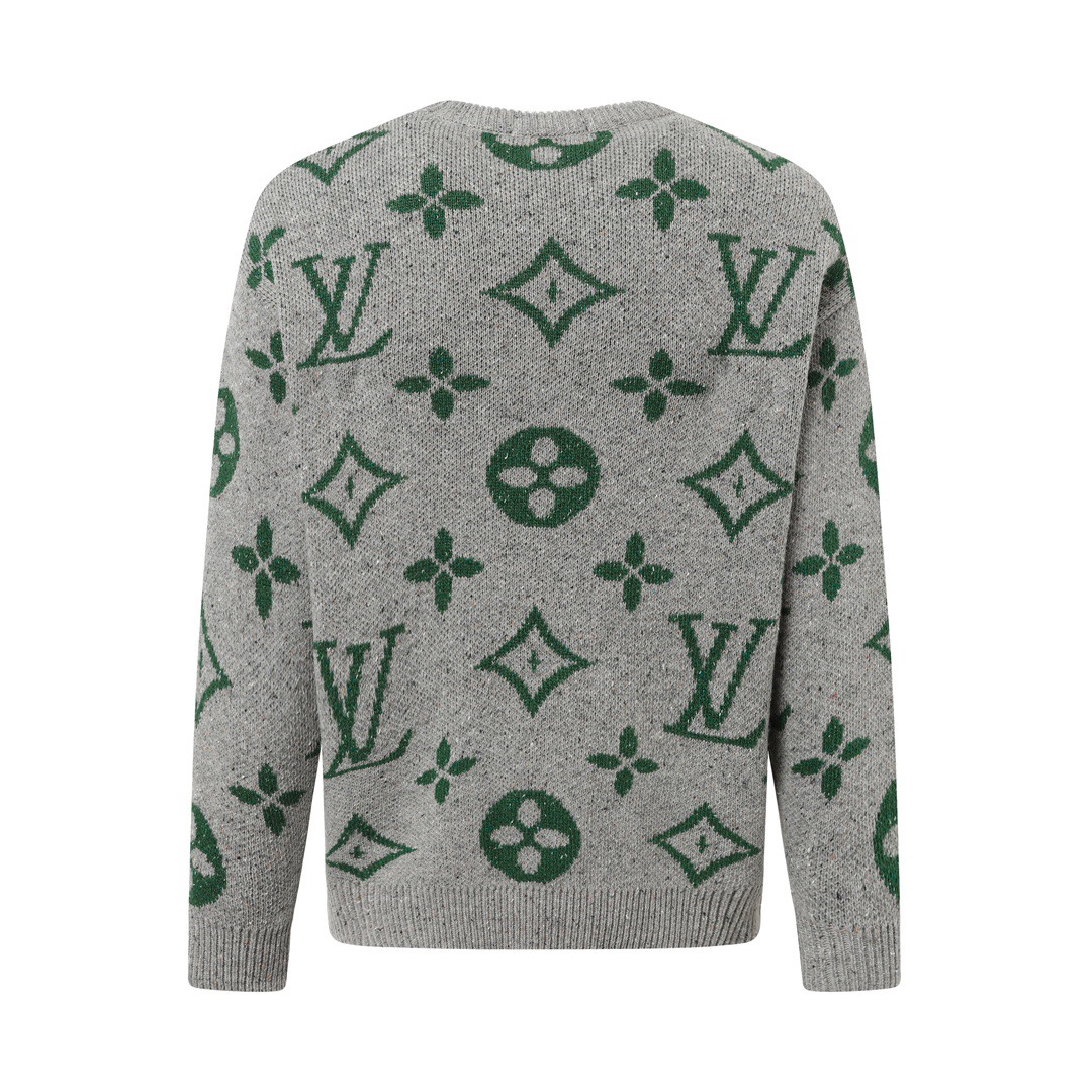 LOUIS VUITTON LV 루이비통 로고 자카드 라운드넥 니트 스웨터 의류