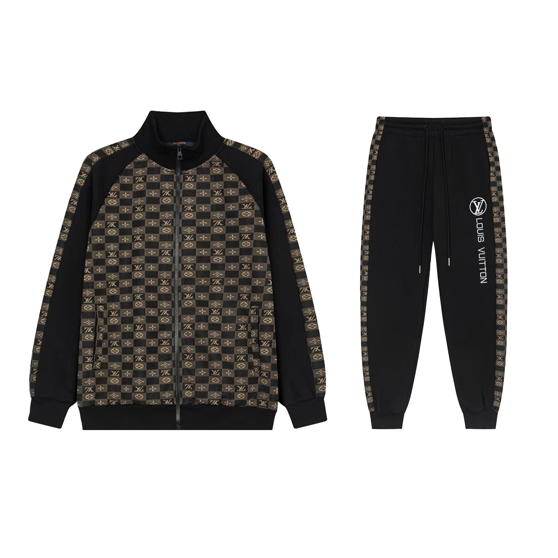 LOUIS VUITTON LV 루이비통 하이웨이트 코튼 모노그램 패치 트랙 팬츠 바지 의류