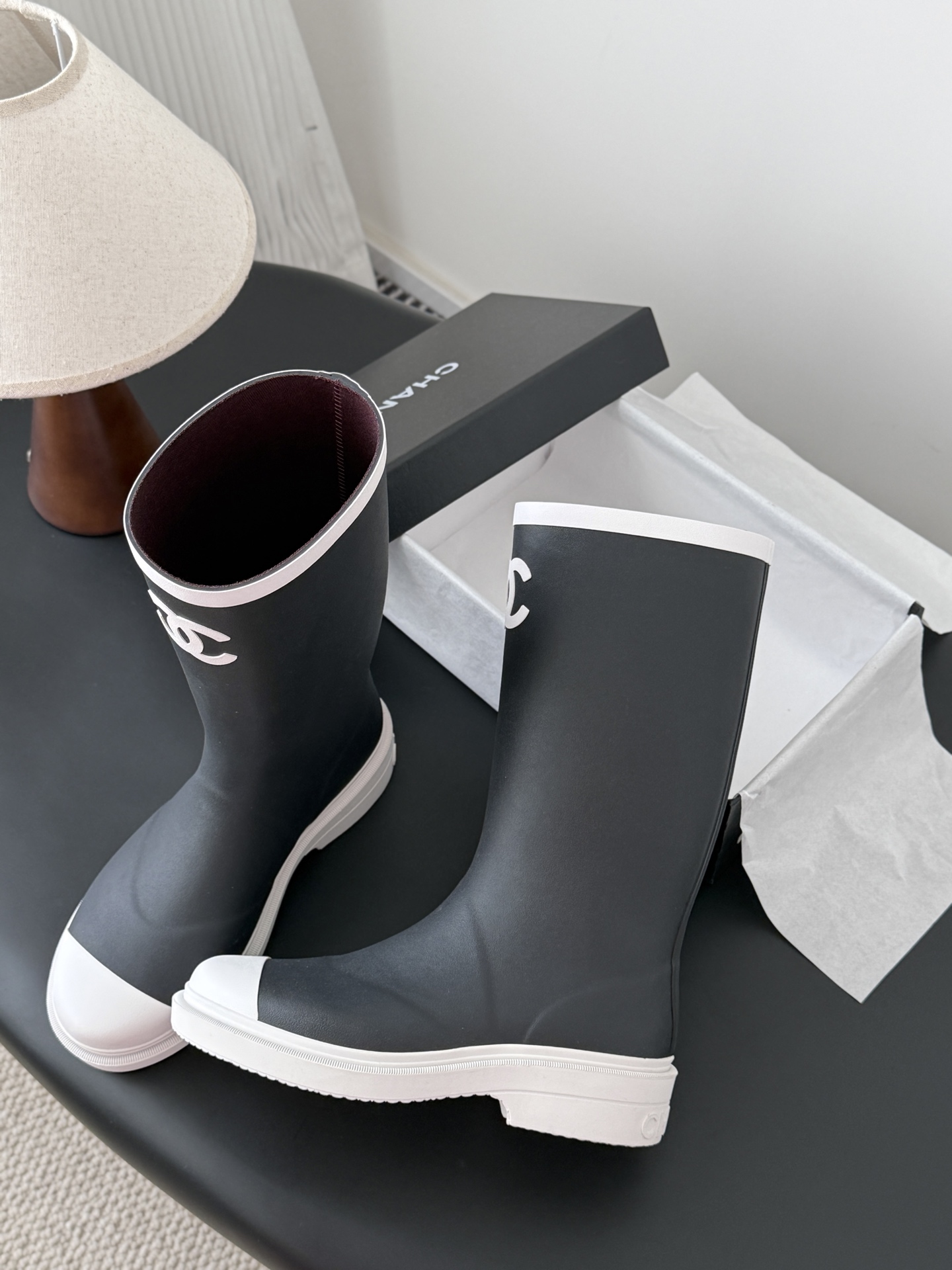 Chanel 샤넬 무봉제 레인부츠 신발