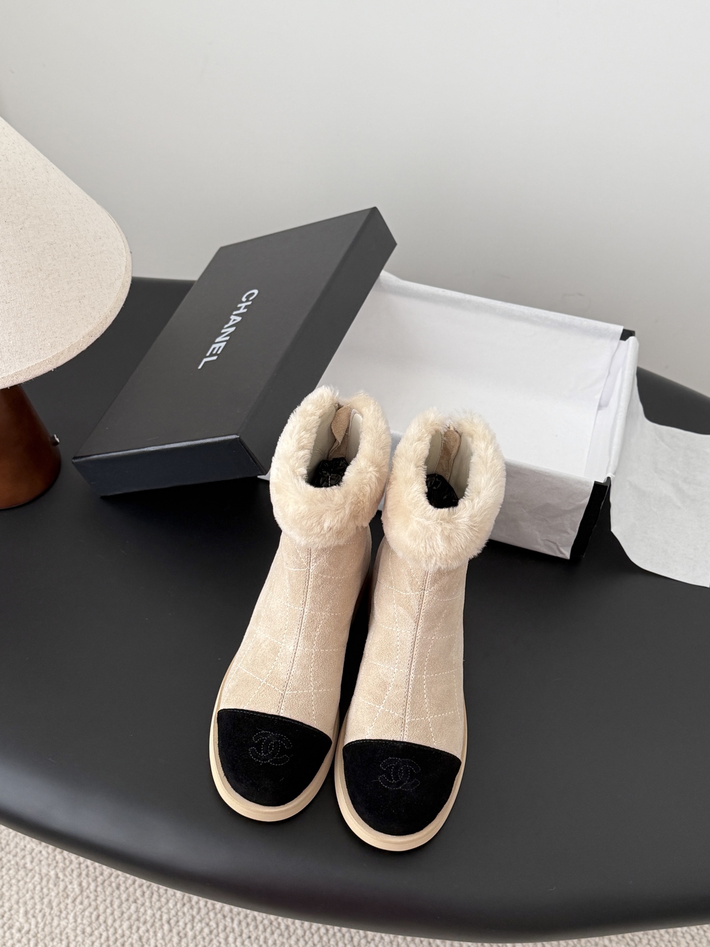 Chanel 샤넬 테디 퍼 앵클 부츠 슈즈 신발