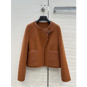 Hermes 에르메스 레더 파이핑 포인트 자켓 재킷 의류