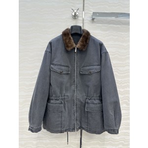 PRADA 프라다 패션 울프 캐시미어 믹스 파카 점퍼 자켓 의류