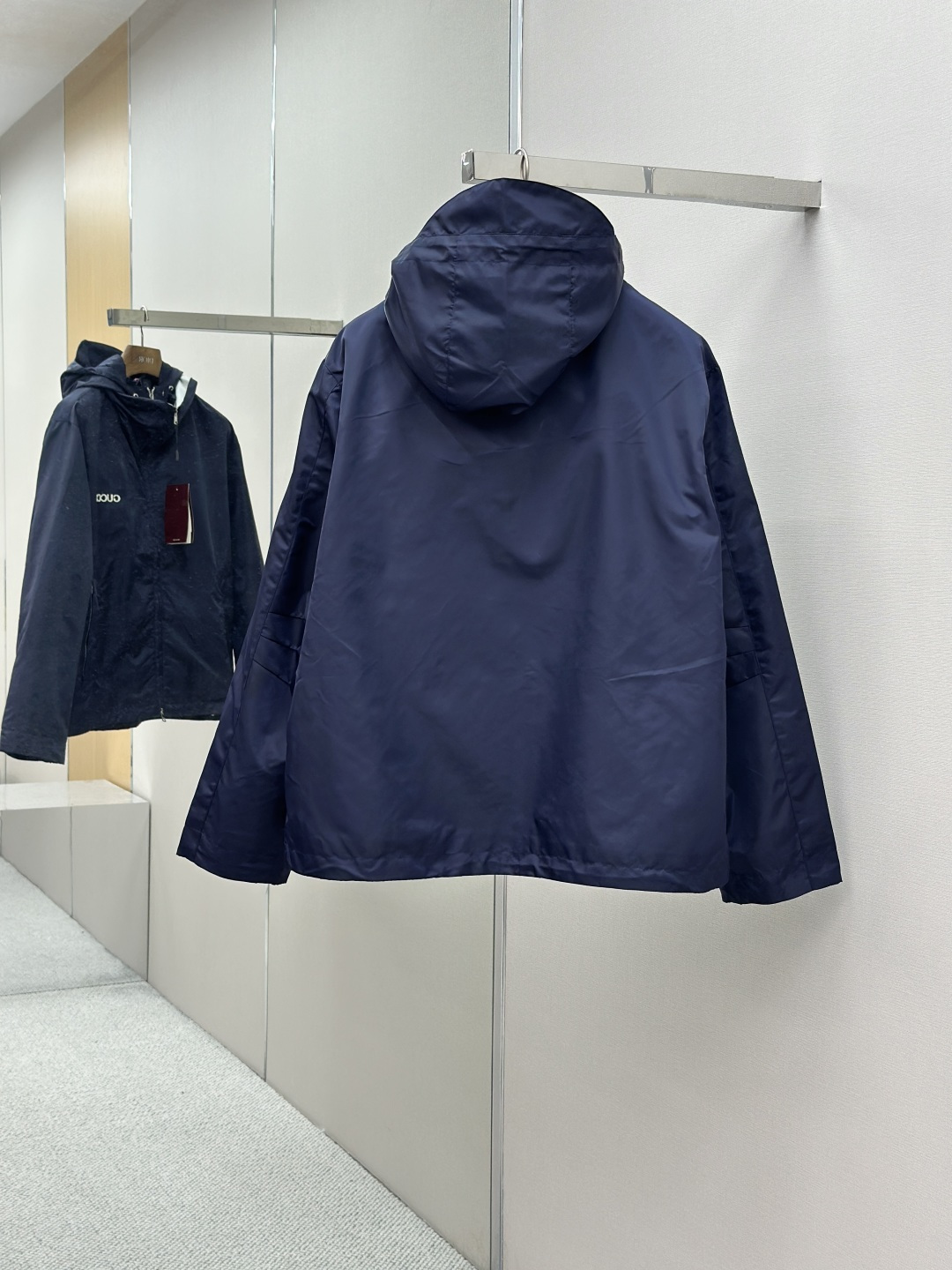 GUCCI 구찌 로고 패치 트윌 나일론 후드 자켓