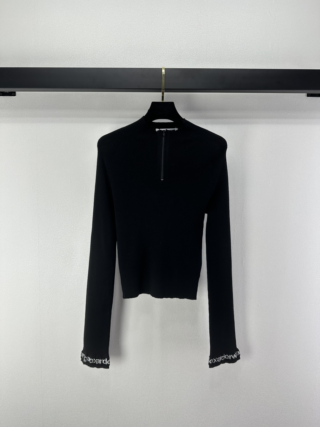 Alexander Wang 알렉산더왕 레터링 반지퍼 하프 집업 긴팔 니트 의류