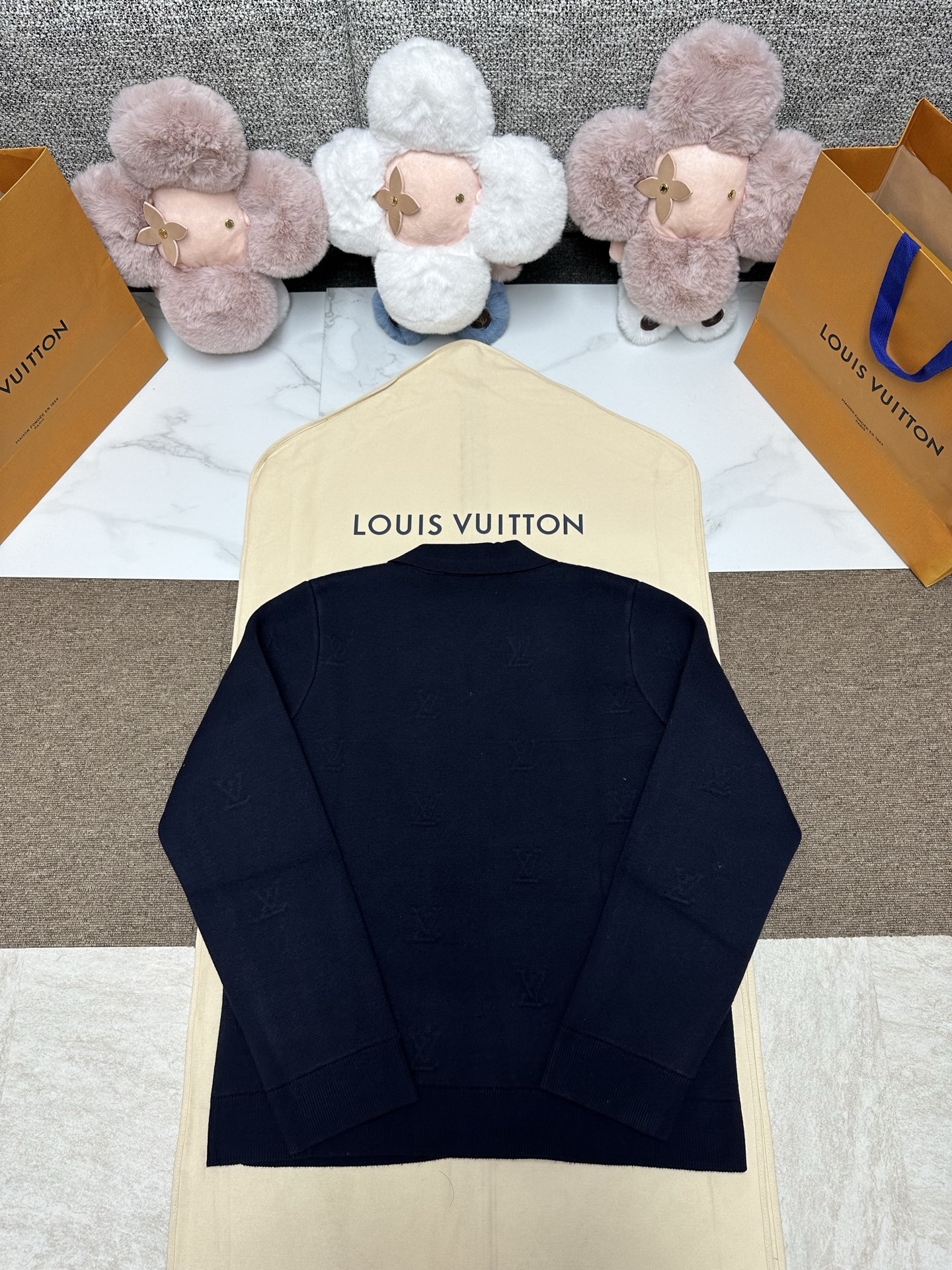 LV 루이비통 레터링 양모 니트 집업 자켓 재킷 의류