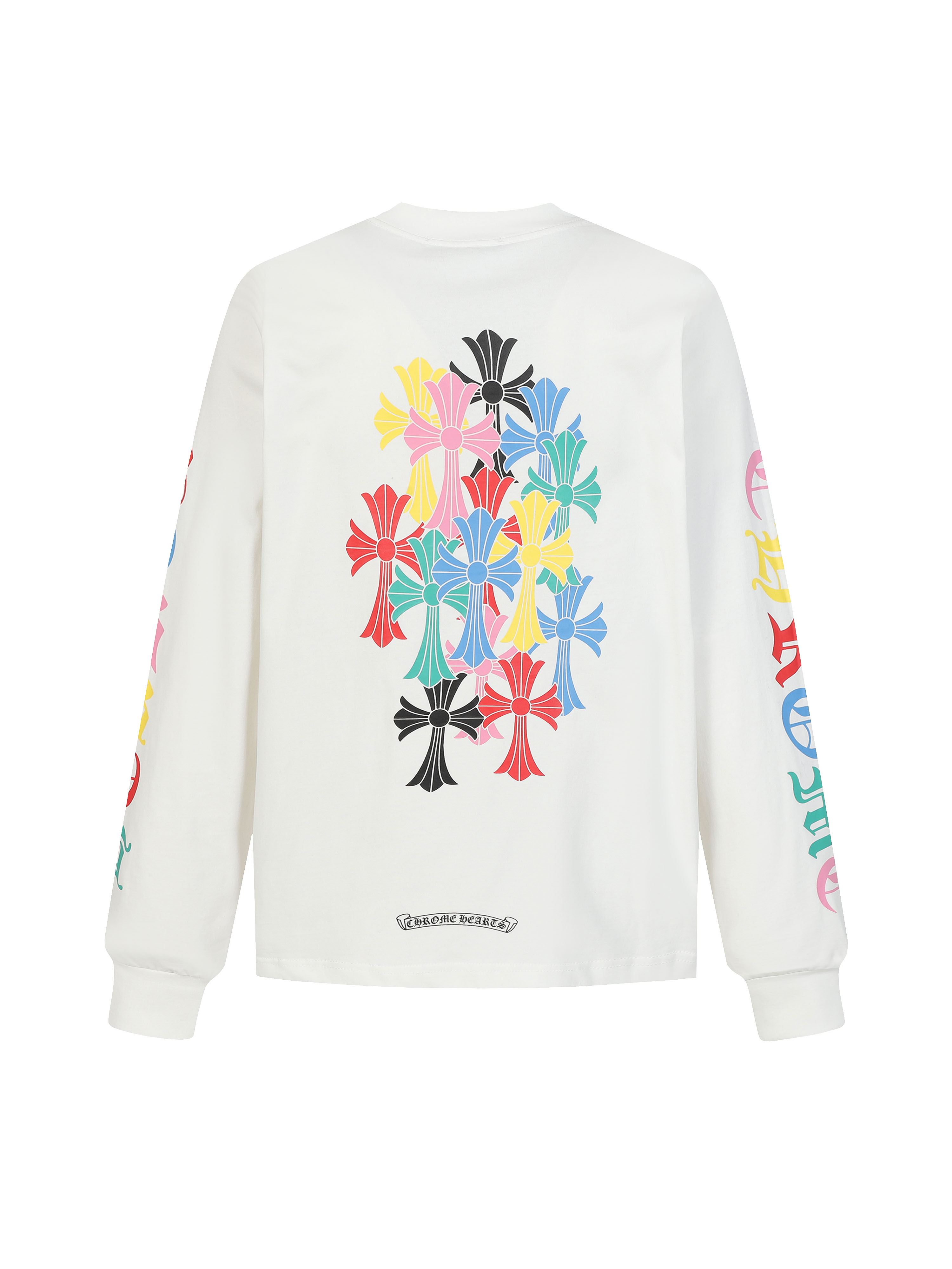 Chrome Hearts 크롬하츠 컬러 크로스·범문 프린트 롱슬리브 긴팔 티셔츠 의류