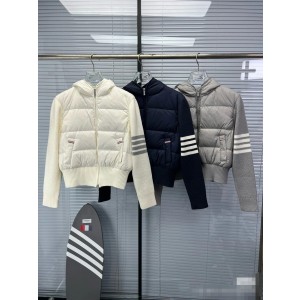 Thom Browne TB 톰브라운 후드 니트 패치 다운 점퍼 의류