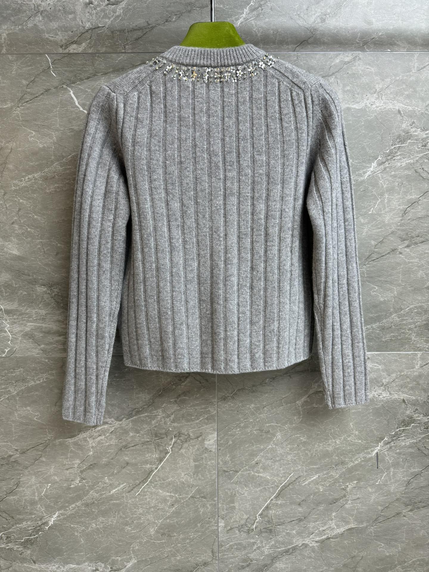 GUCCI 구찌 그레이 크리스탈 가디건 의류