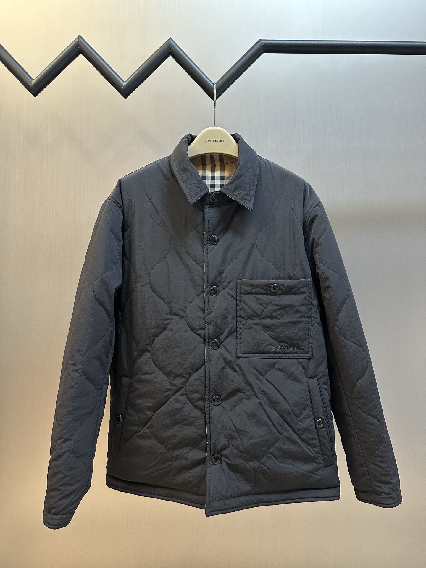 Burberry 버버리 격자 퀼팅 리버시블 코튼 점퍼 자켓 재킷 의류