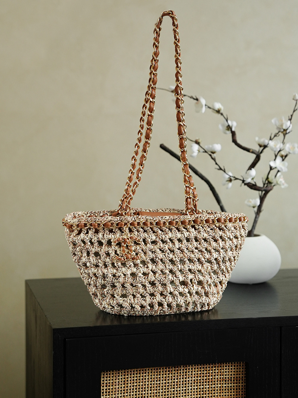 Chanel샤넬 22P 바스켓 라피아백 숄더백 가방