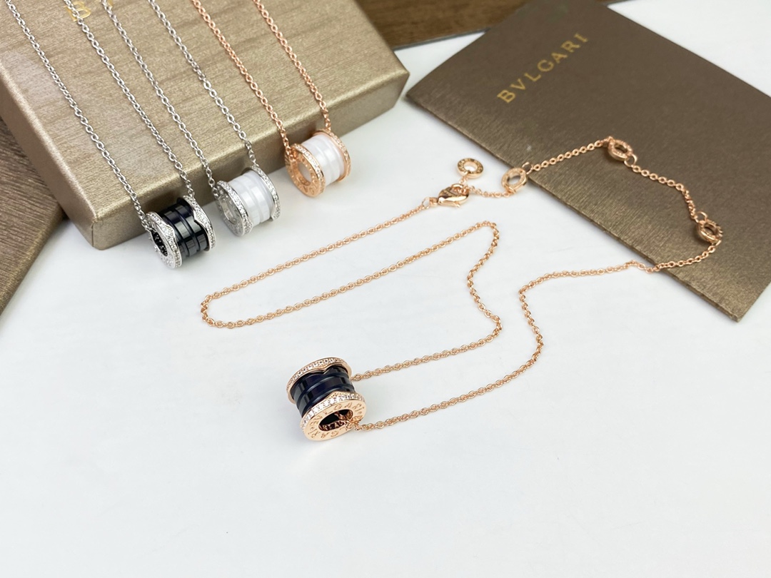 Bvlgari B.ZERO1 불가리 다이아 세팅 세라믹 목걸이 악세사리