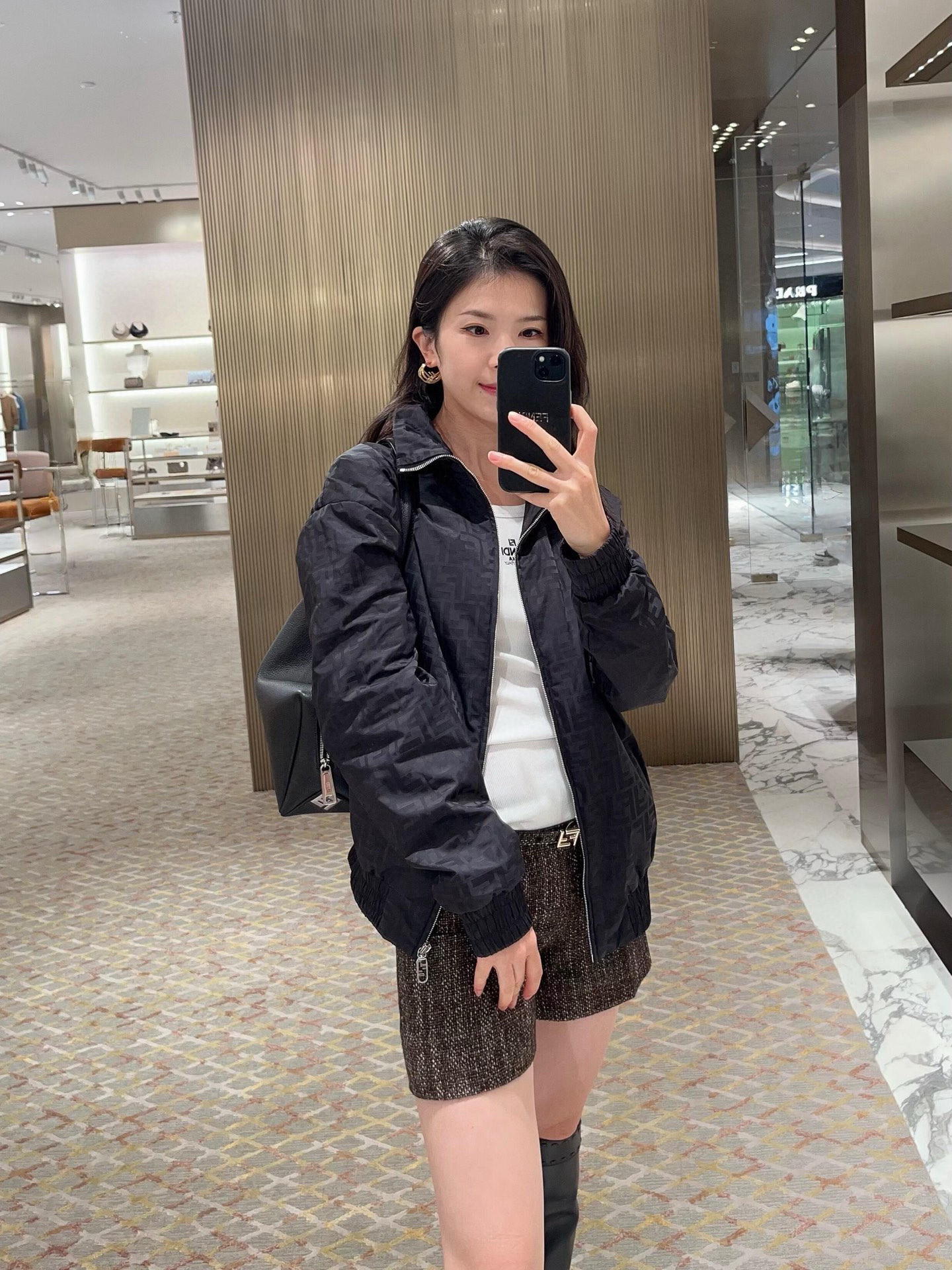 FENDI 펜디 풀프린트 하이넥 코튼 점퍼 자켓 재킷 의류