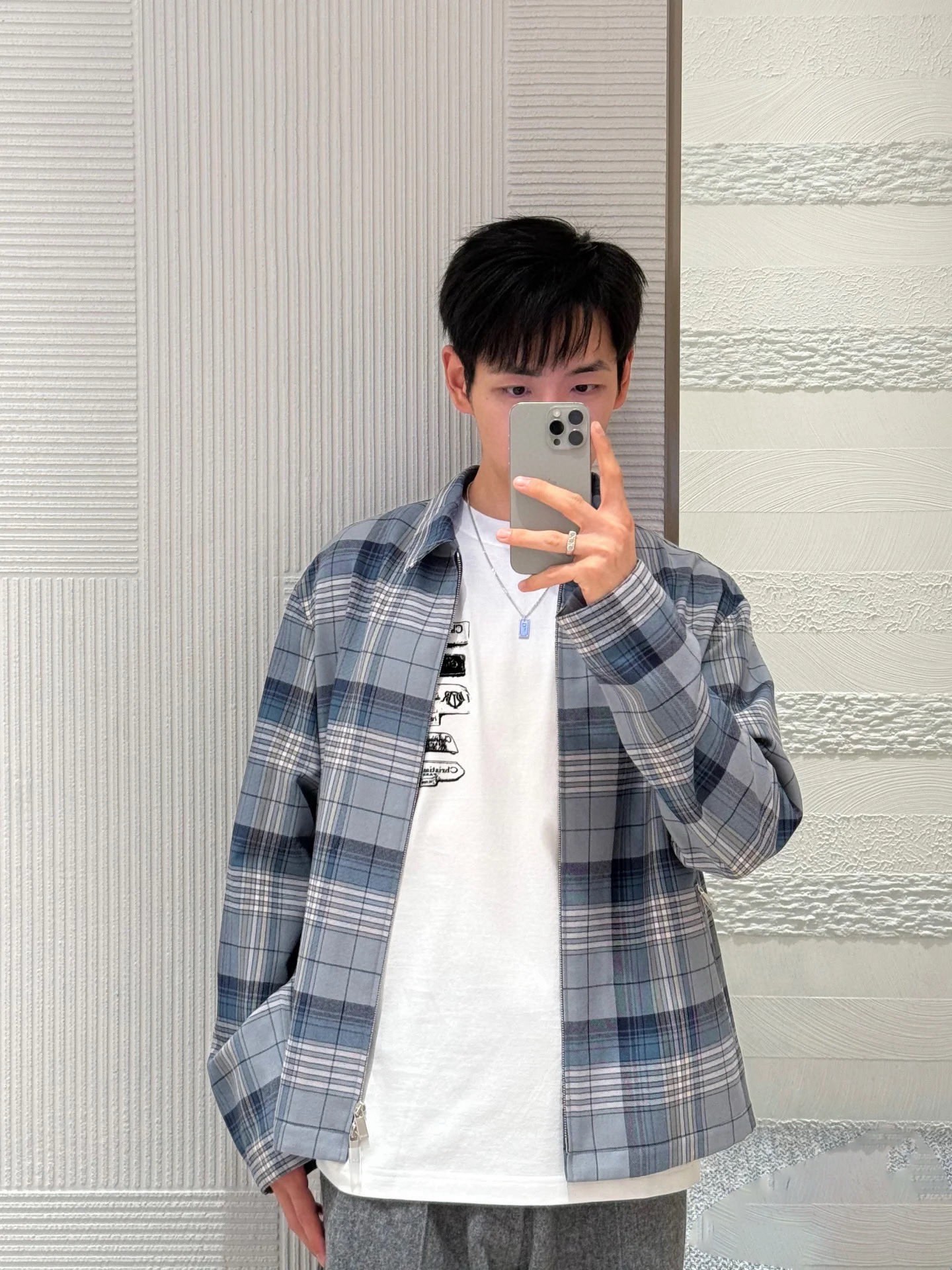 Dior CD 디올 체크 자카드 집업 셔츠 의류