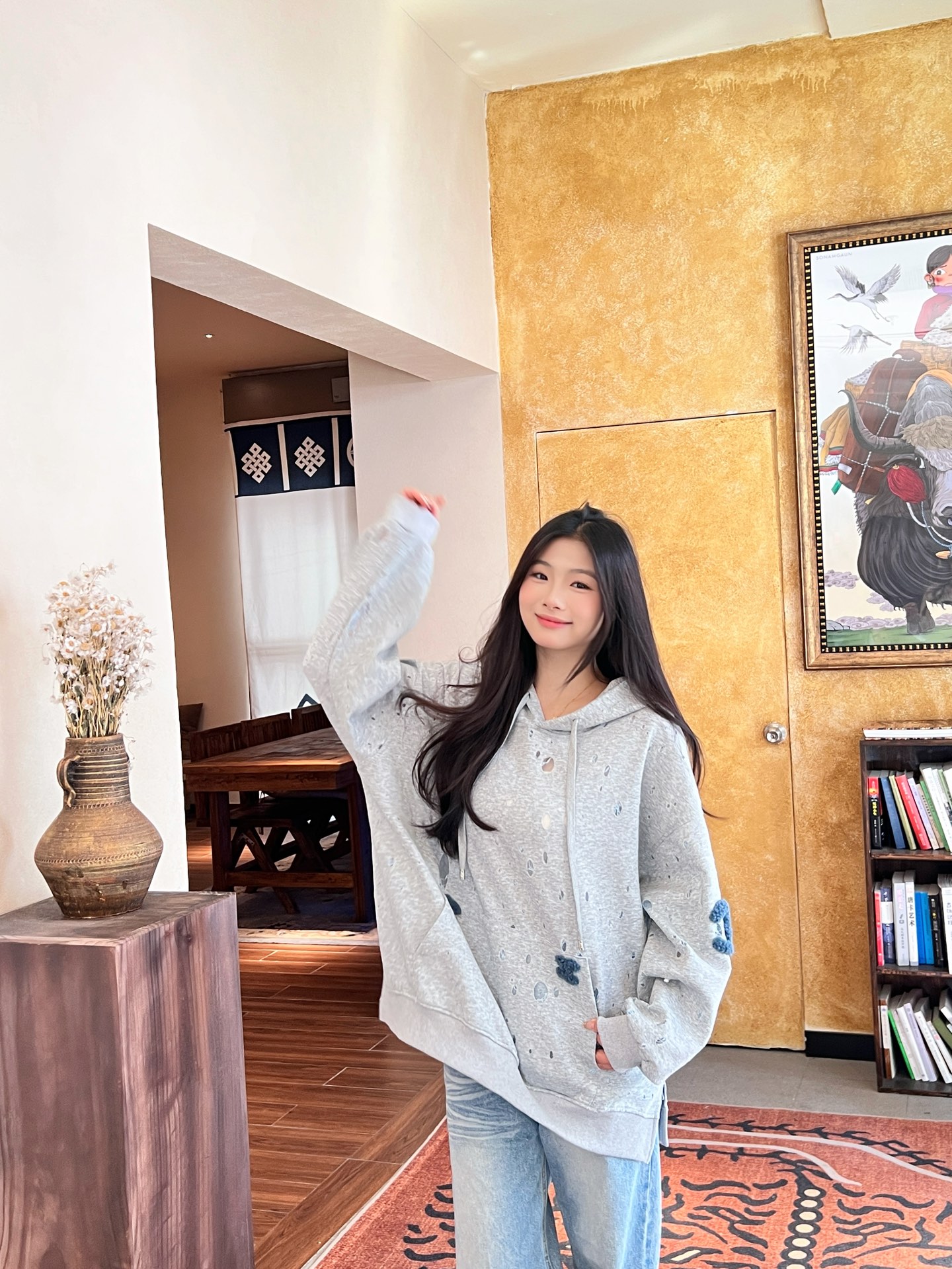 Chanel 샤넬 빈티지 라인 그레이 디스트로이드 레이스 후드티 의류