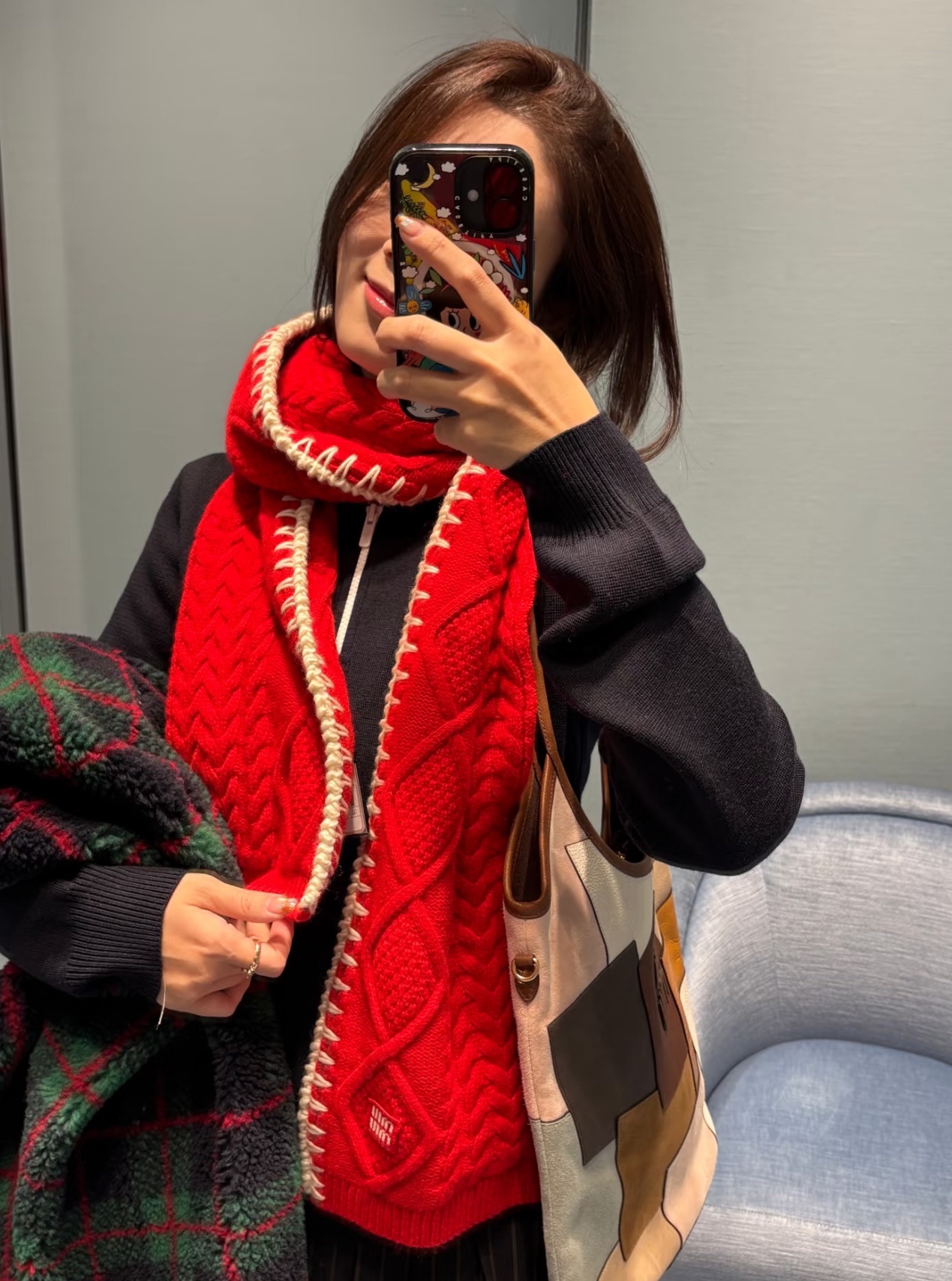 miumiu 미우미우 니트 스카프 머플러 목도리