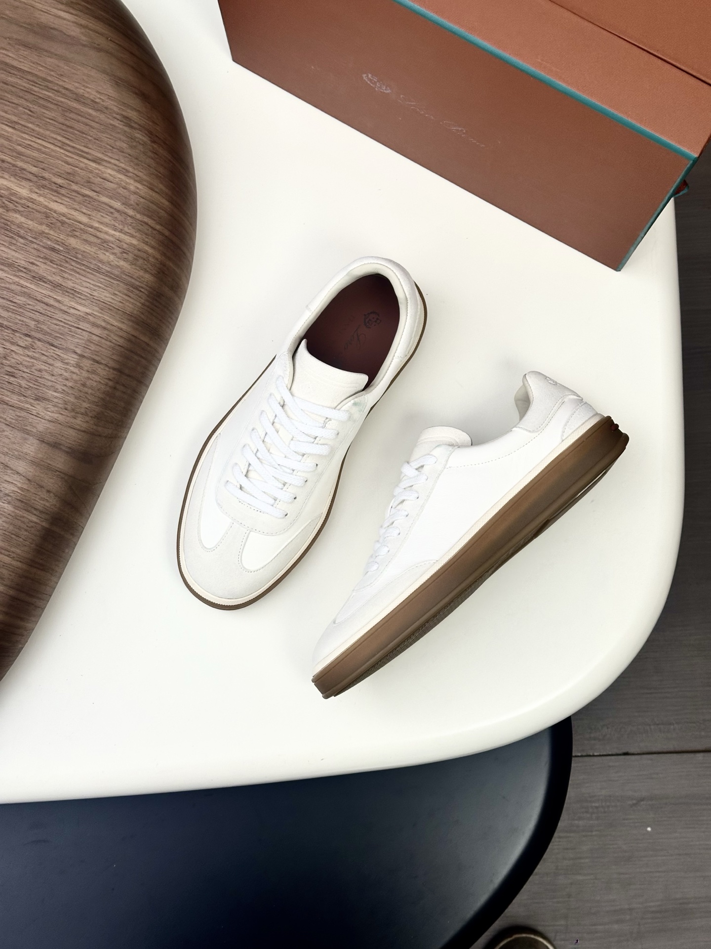 Loro Piana 로로 피아나 신상 캐시미어 레더 테니스 슈즈 스니커즈 신발