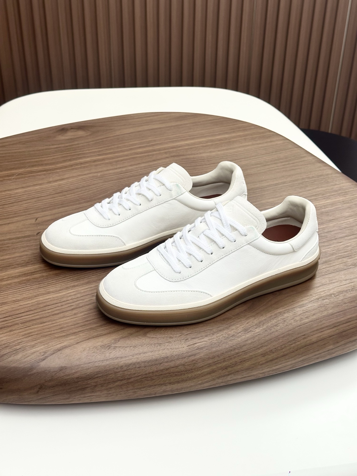 Loro Piana 로로 피아나 신상 캐시미어 레더 테니스 슈즈 스니커즈 신발