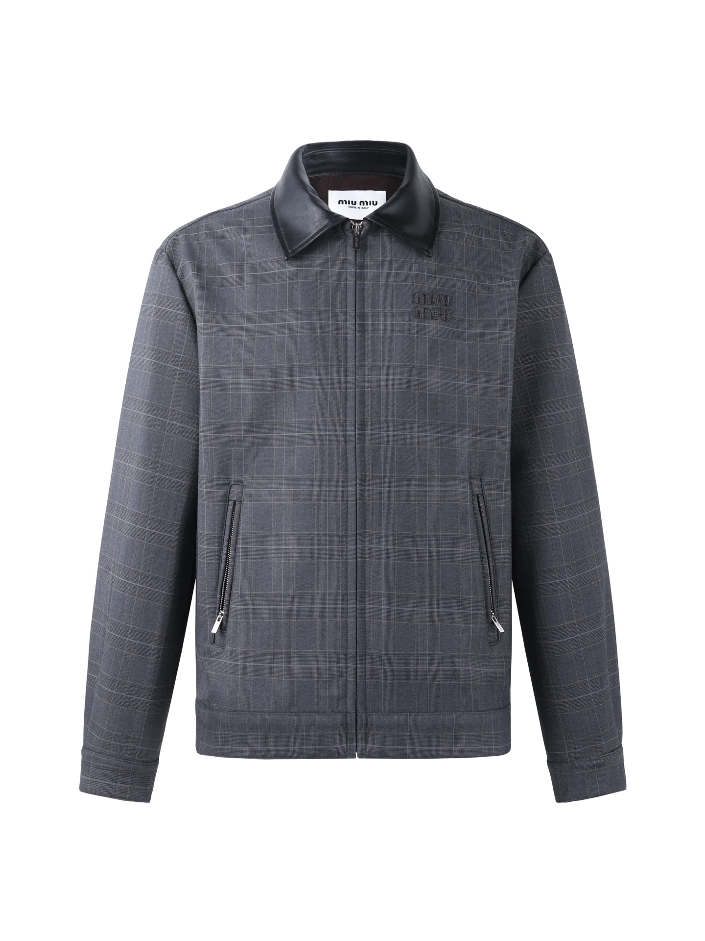 MIUMIU 미우미우 카라 체크 자수 재킷 자켓 의류