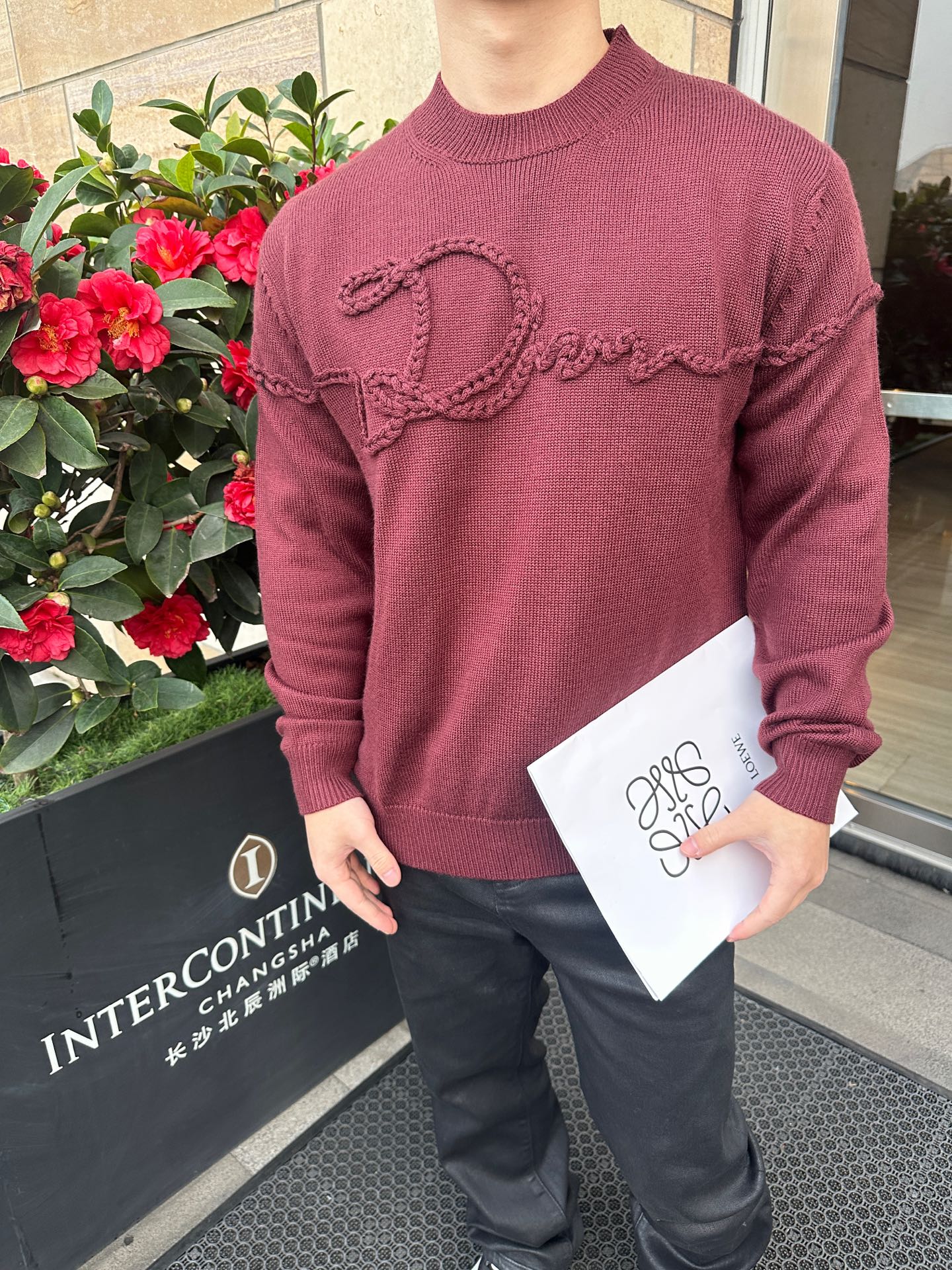 DIOR CD 디올 리본 엠보싱 니트 의류