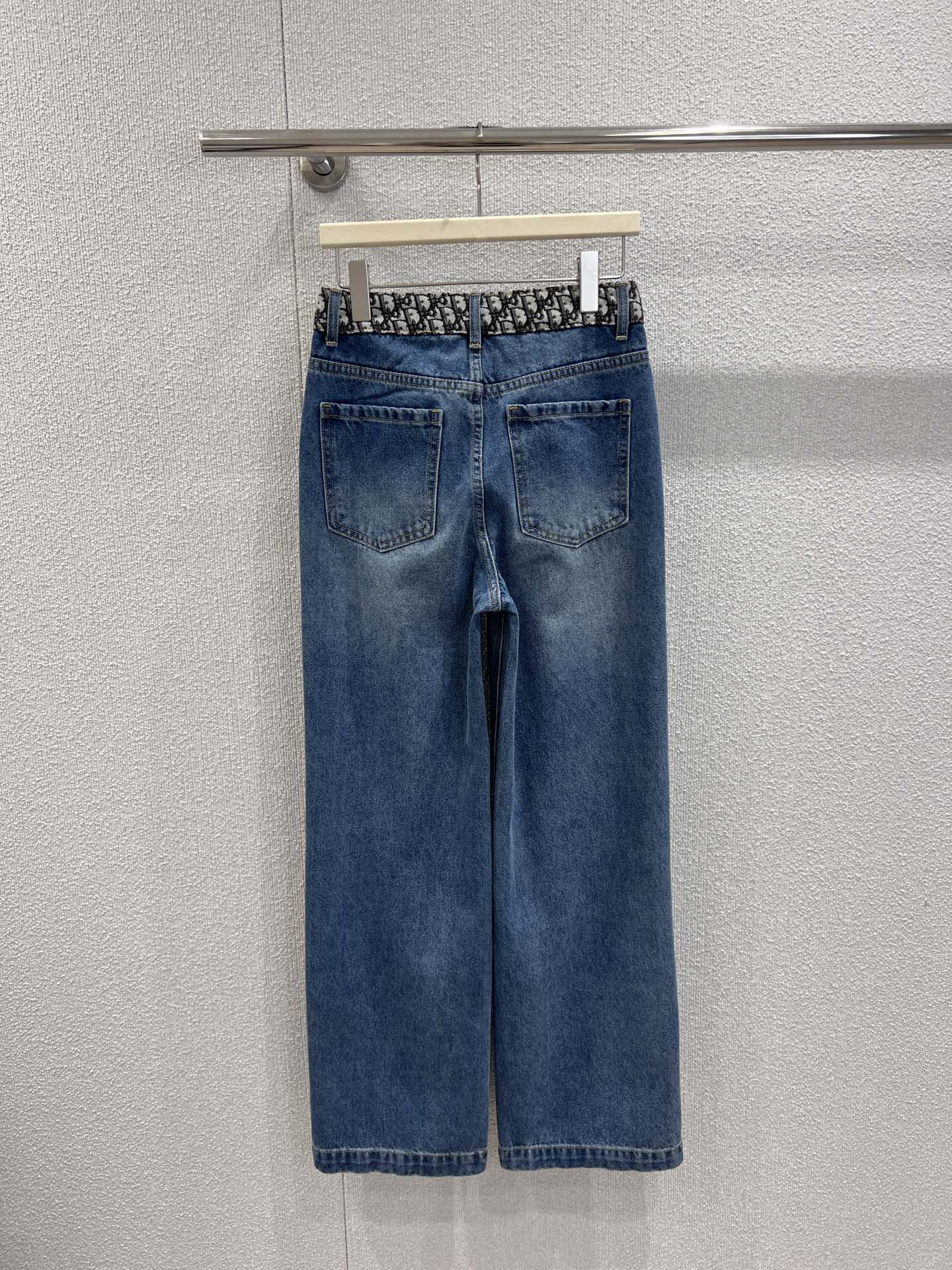 Dior CD 디올 오블리크 배색 직통 데님 팬츠 청바지 의류