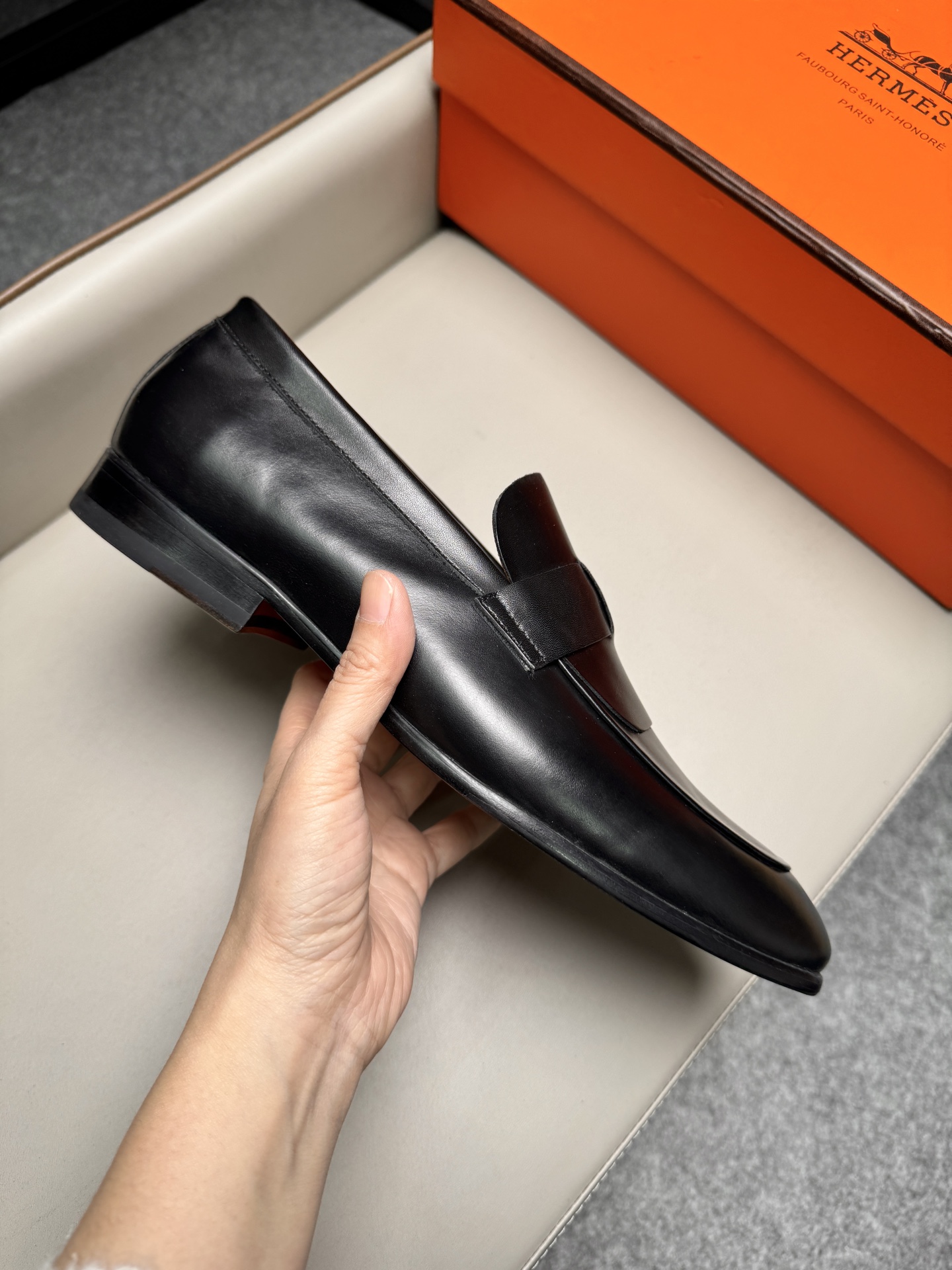 에르메스(Hermes) 파티나 카프스킨 로퍼/더비 구두 신발