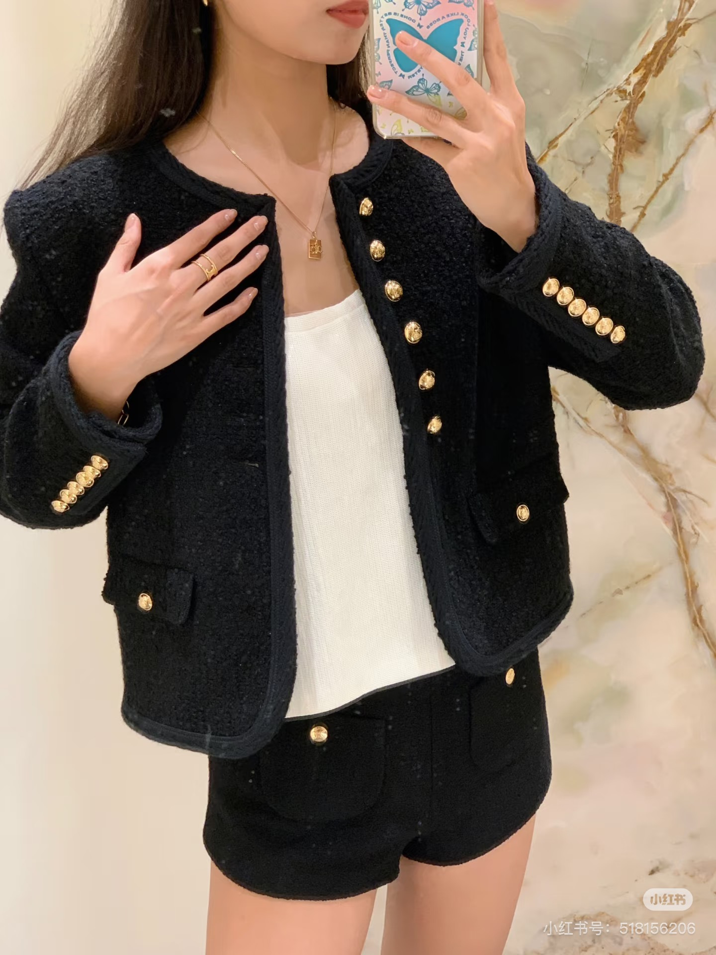 셀린느(Celine) 블랙 & 골드 트위드 자켓 재킷 의류