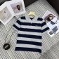 미우미우(MiuMiu) 네이비·그레이 스트라이프 폴로 반팔 티셔츠 의류