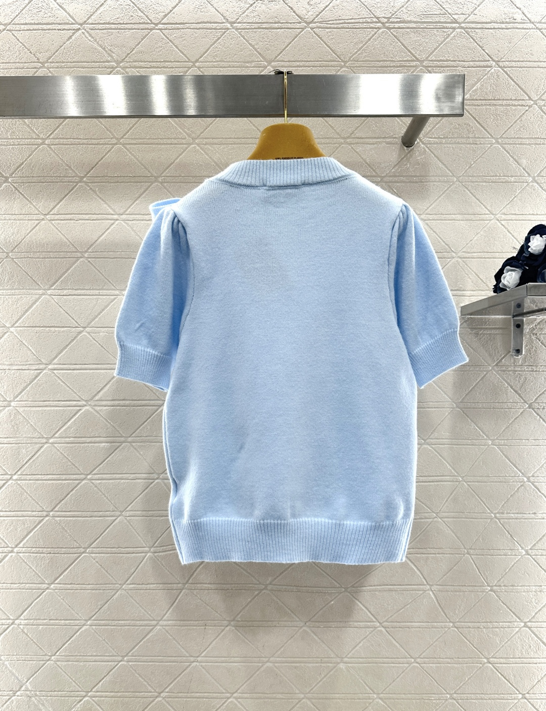 미우미우(MiuMiu) 리본 반팔 니트 & 워머 세트 의류