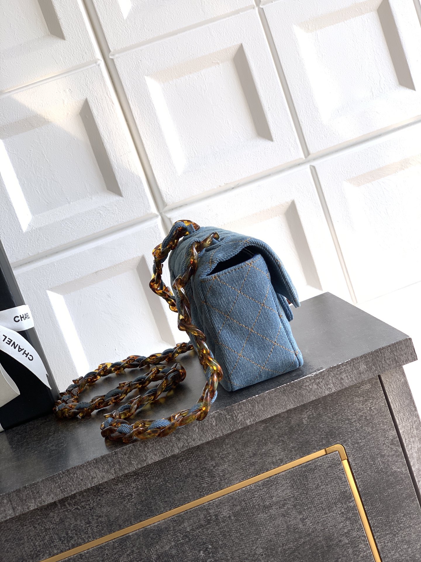 CHANEL 샤넬 빈티지 아카이브 레진 엠버 CF백 가방 Mini 20cm