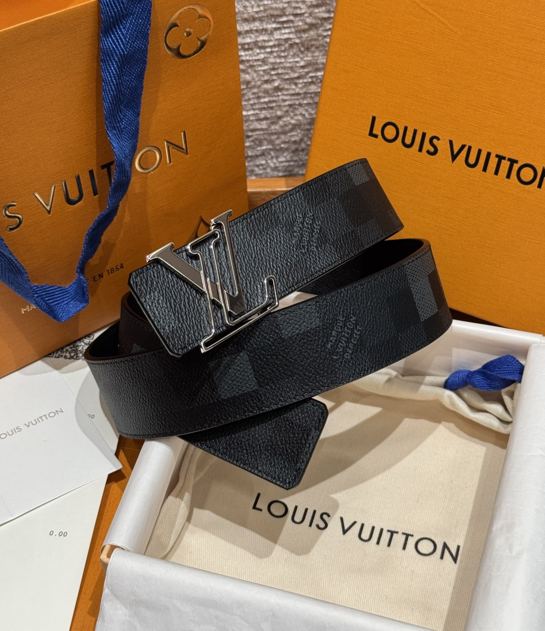 LV 루이비통 이니셜 다모플라쥬 40mm 양면 벨트