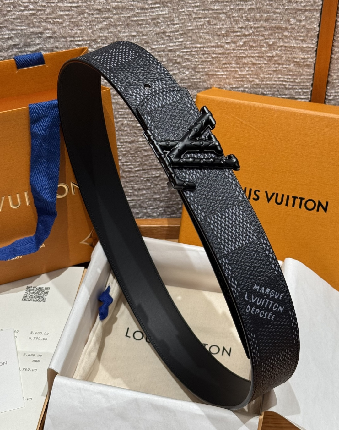 LV 루이비통 이니셜 다모플라쥬(DAMOFLAGE) 40mm 양면 리버시블 벨트