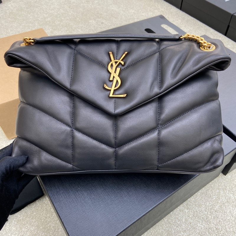 생로랑(YSL) 루루 푸퍼(Loulou Puffer) 라지 블랙 (골드) 숄더백 가방