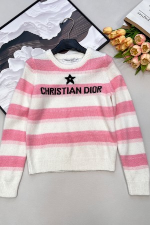 디올(DIOR) CD 스트라이프 별 레터링 자카드 긴팔 니트 의류