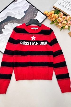 디올(DIOR) CD 스트라이프 별 레터링 자카드 긴팔 니트 의류