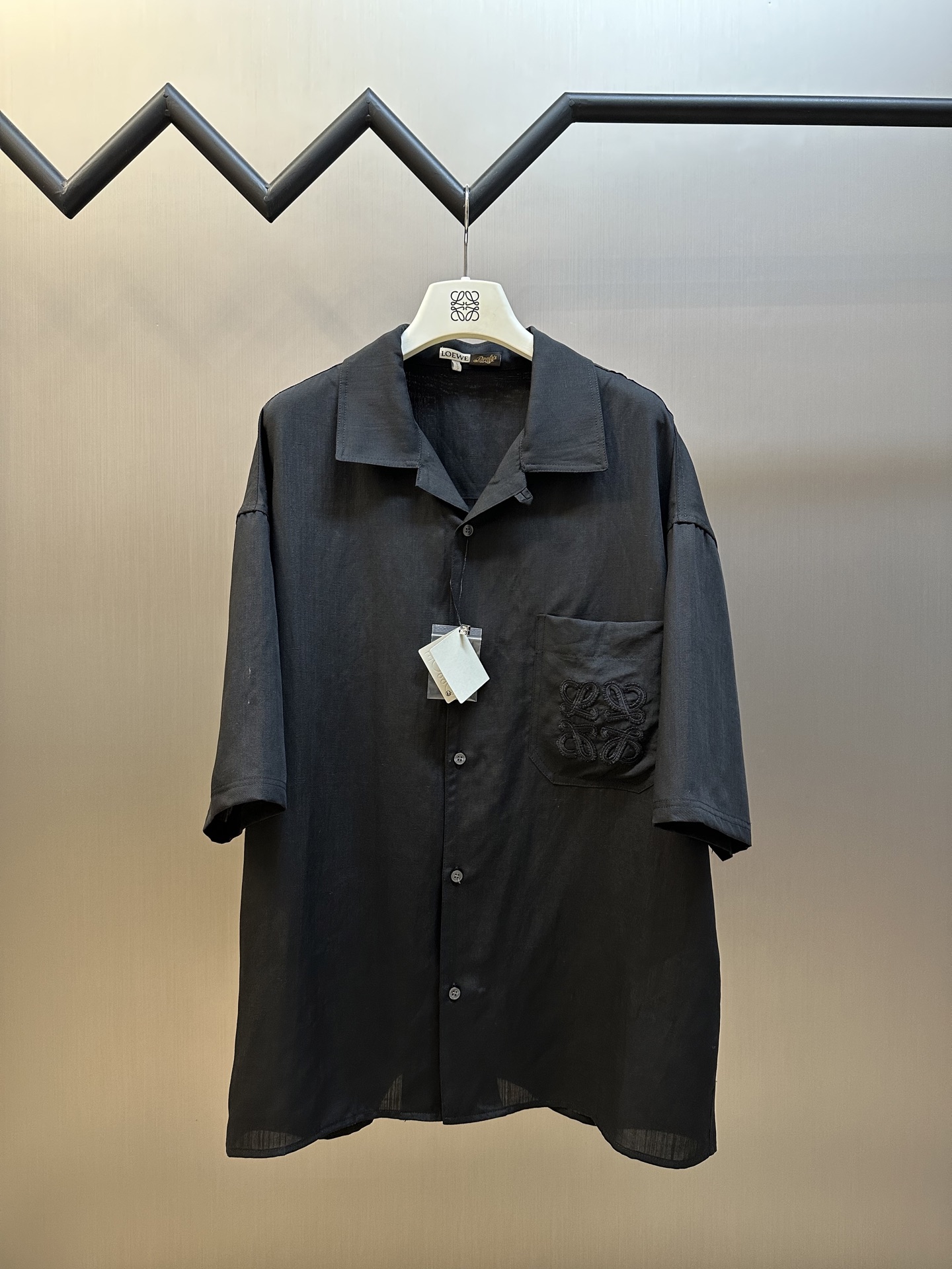 로에베(LOEWE) 자수 리넨 반소매 셔츠 의류