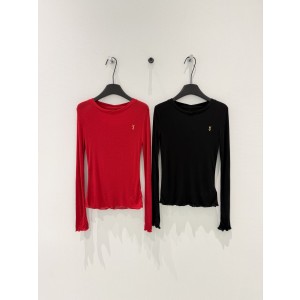 YSL 생로랑 클라우드 텐셀 시리즈 · 자수 스판 긴팔 티셔츠 의류