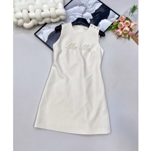 miumiu 미우미우 진주 비딩 로고 민소매 원피스 의류