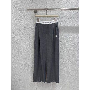 Alexander Wang(알렉산더 왕) 레터링 자수 밴딩 와이드 슬랙스 팬츠 바지 의류