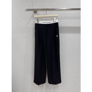 Alexander Wang(알렉산더 왕) 레터링 자수 밴딩 와이드 슬랙스 팬츠 바지 의류