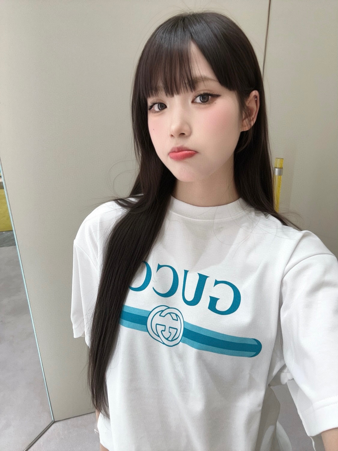 GUCCI 구찌 레터링 프린트 쿨링 코튼 반팔 티셔츠 의류