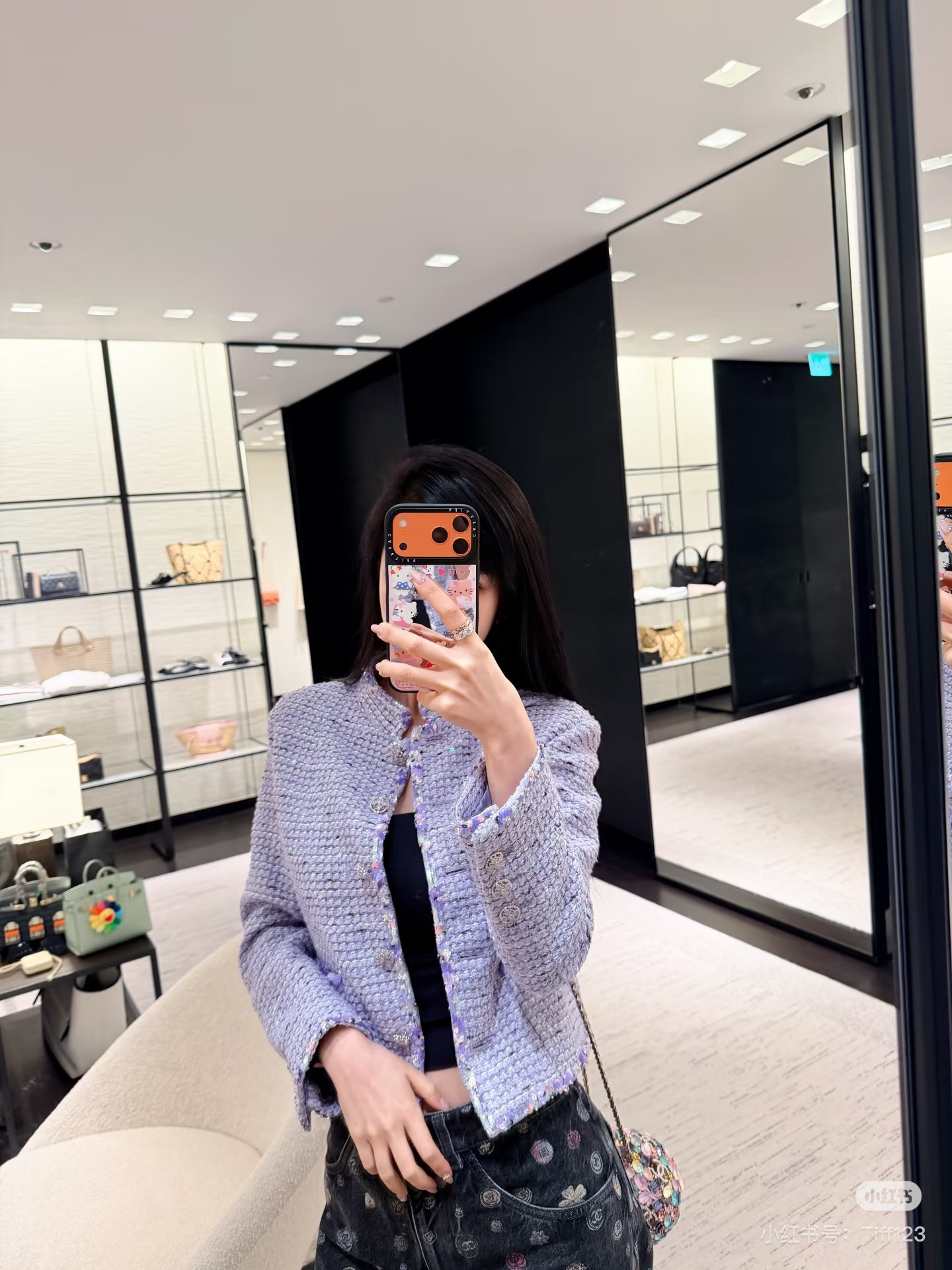 Chanel 샤넬 프렌치 페미닌 라벤더 트위드 자켓 재킷 의류