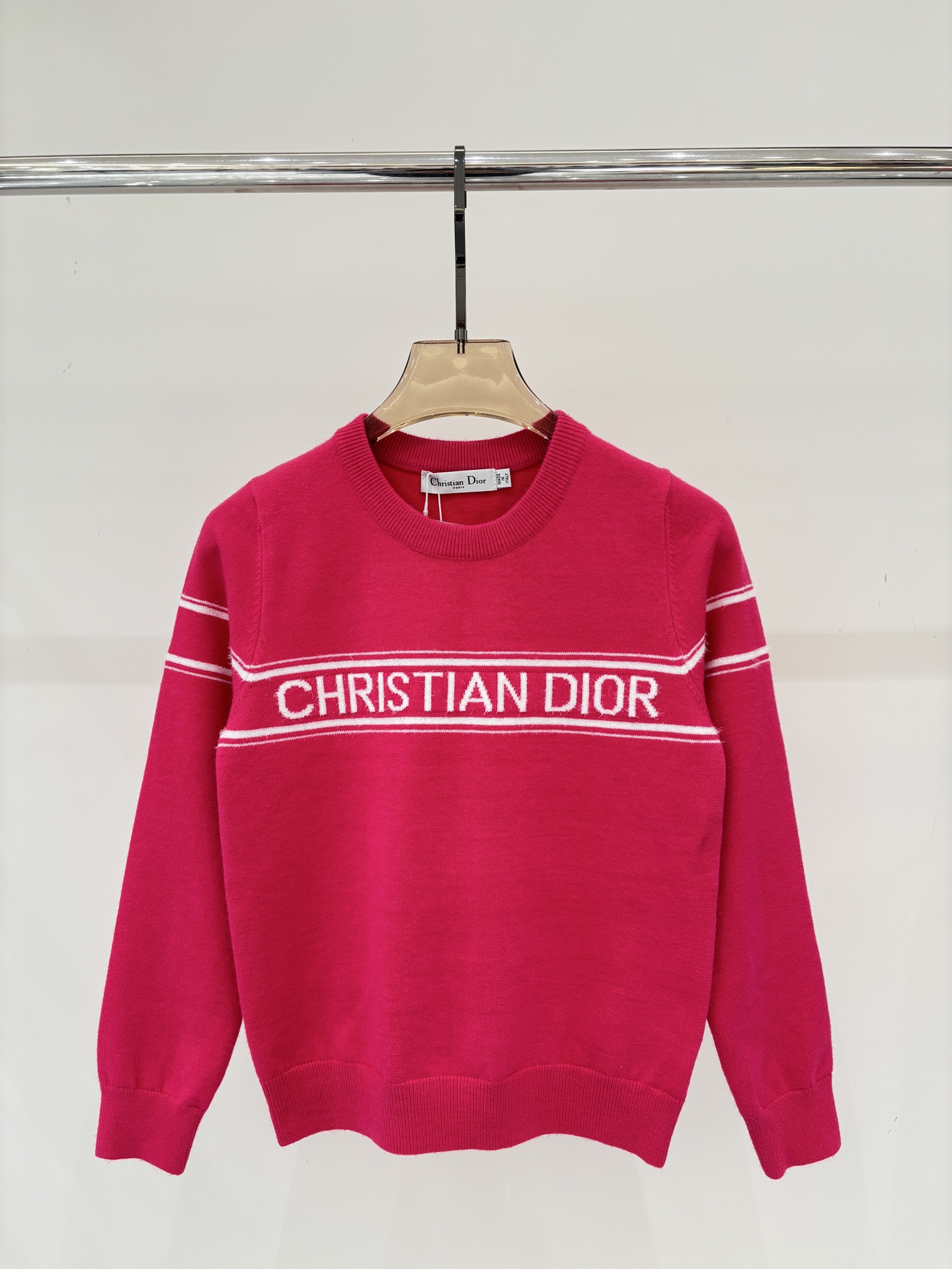 Dior CD 디올 로고 자카드 배색 스트라이프 긴팔 니트 의류