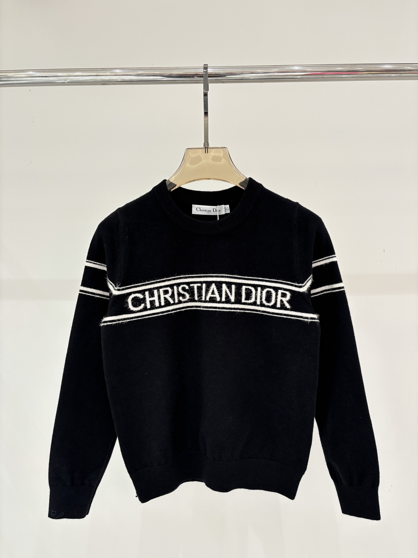 Dior CD 디올 로고 자카드 배색 스트라이프 긴팔 니트 의류