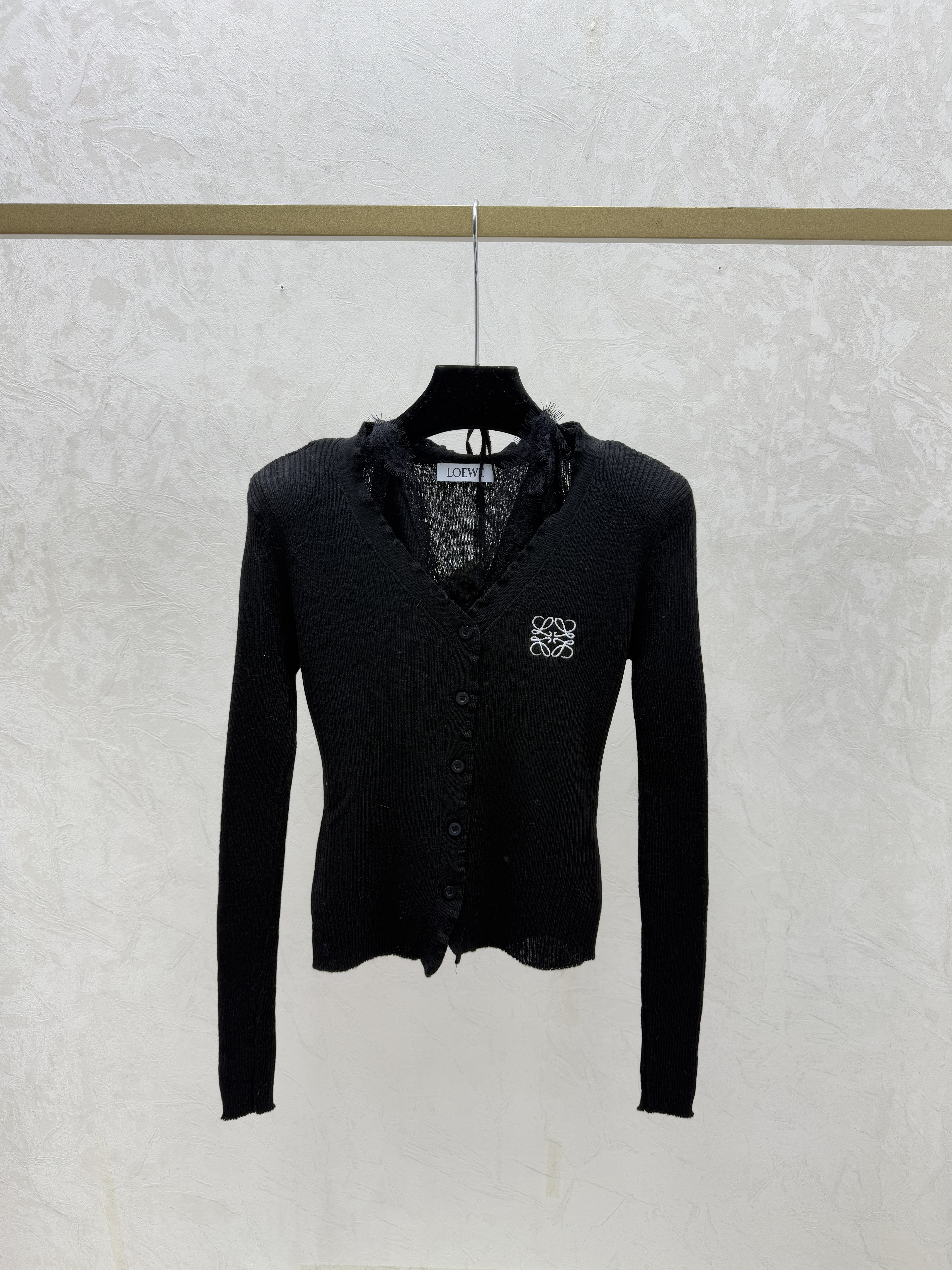 Loewe 로에베 레이스 홀터넥 레이어드 V넥 가디건 의류