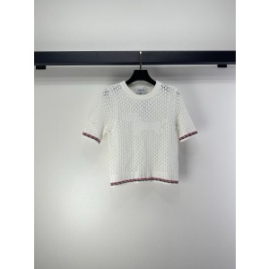 Thom Browne 톰브라운 헥터 독 자수 펀칭 니트 반팔 의류