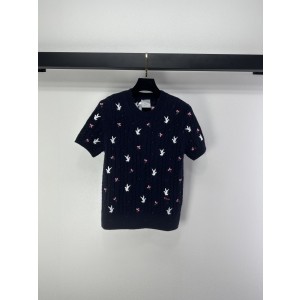 Dior CD 디올 스트로베리(딸기) 자수 포인트 니트 반팔 의류