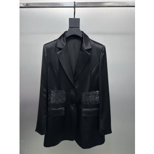 생로랑(Saint Laurent) YSL 백 레이스 컨트라스트 믹스 아세테이트 자켓 재킷 의류