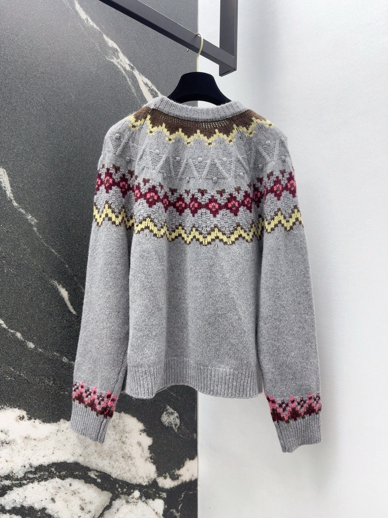 Dior CD 디올 스트로베리(딸기) 자수 포인트 니트 반팔 의류