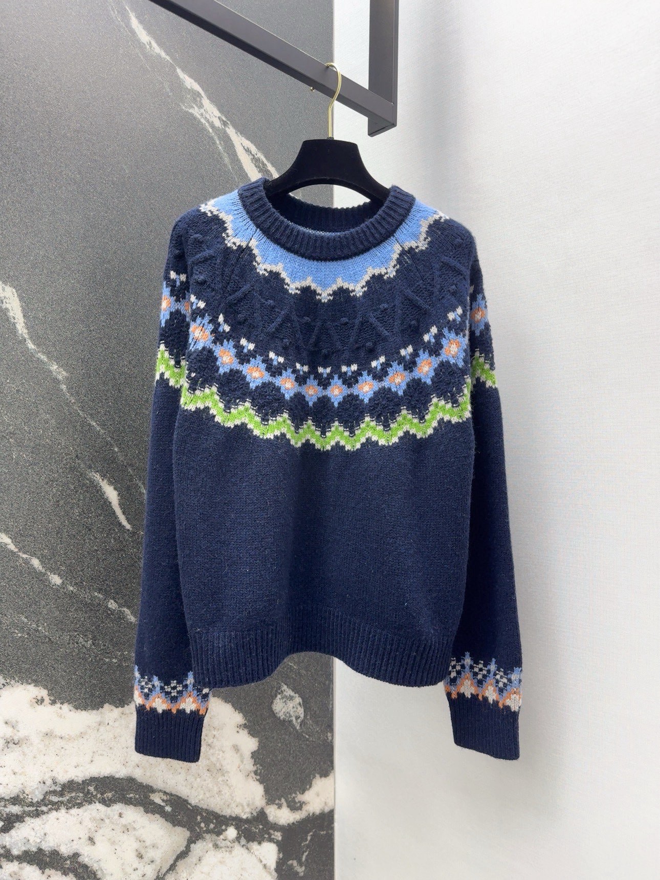 Dior CD 디올 스트로베리(딸기) 자수 포인트 니트 반팔 의류